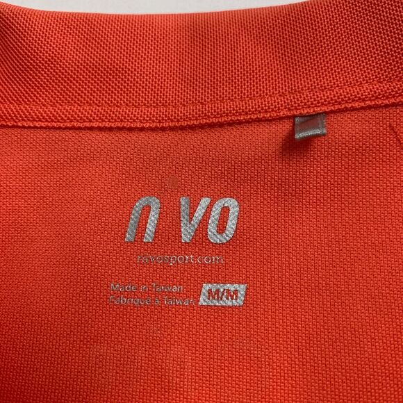 NVO Sport Shirt Womens M Medium Tangerine Quarter Zip Sleeveless Pique Golf Polo - Picture 7 of 11